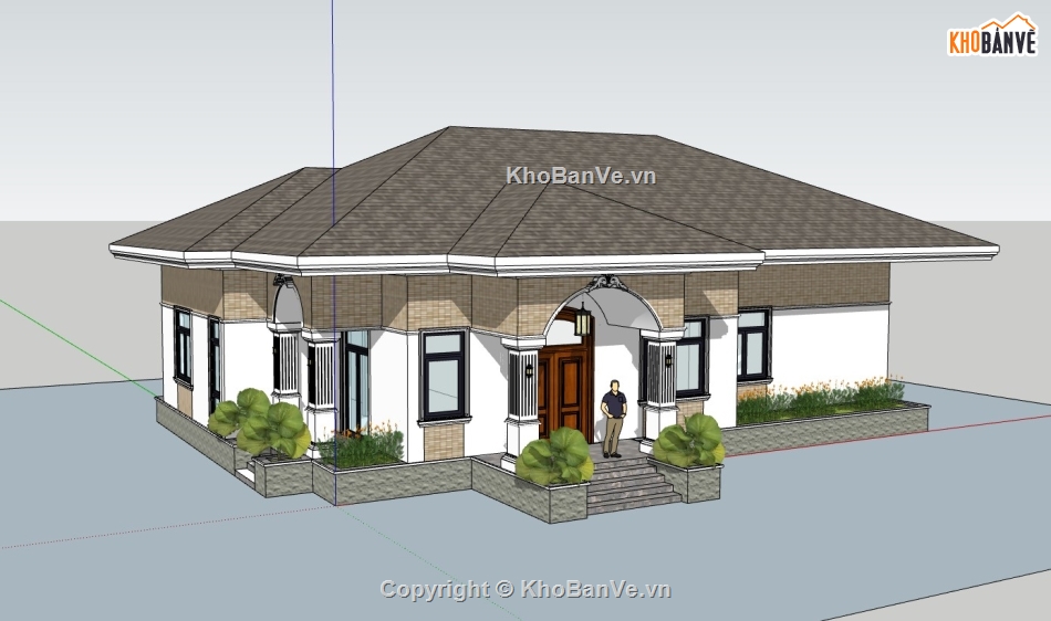 nhà cấp 4,su nhà cấp 4,sketchup nhà cấp 4