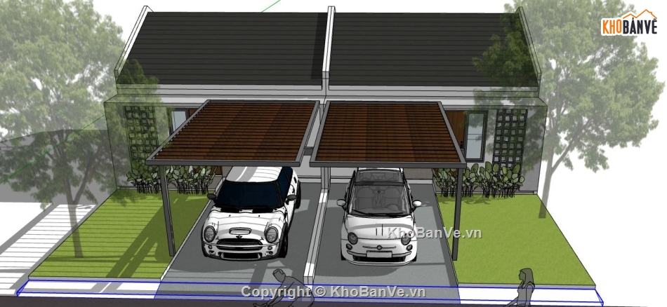 sketchup nhà 1 tầng,su nhà 1 tầng,file sketchup nhà 1 tầng