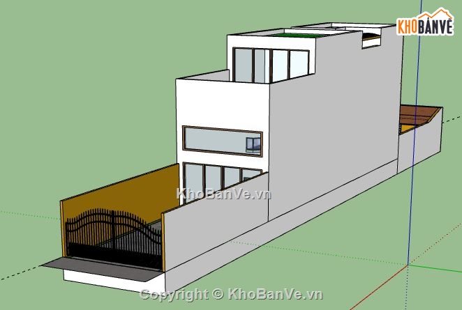 Nhà phố 3 tầng,model su nhà phố 3 tầng,file su nhà phố 3 tầng,mẫu nhà phố 3 tầng sketchup,nhà phố 3 tầng sketchup