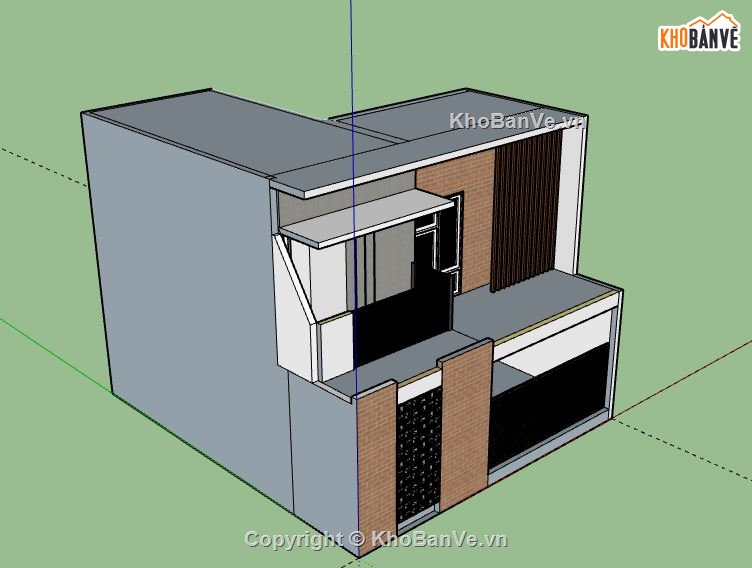 Nhà phố 2 tầng,model su nhà phố 2 tầng,nhà phố 2 tầng sketchup,sketchup nhà phố 2 tầng