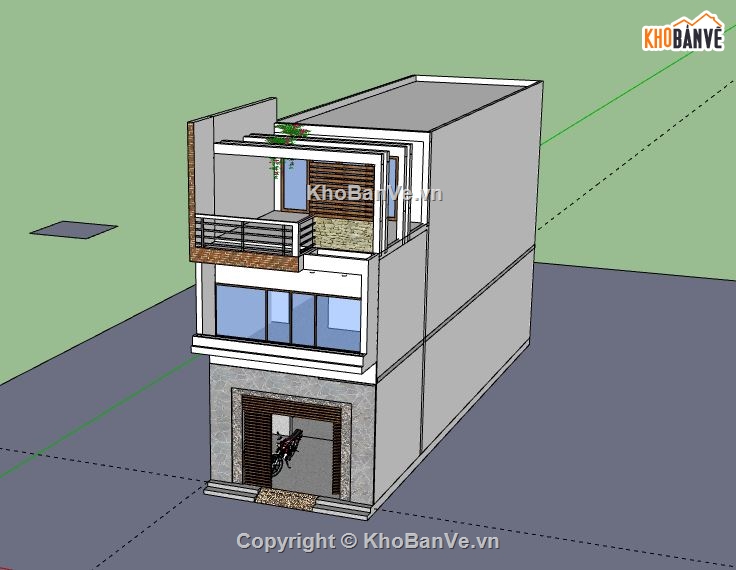 Nhà phố 2 tầng,Model su nhà phố 2 tầng,file su nhà phố 2 tầng