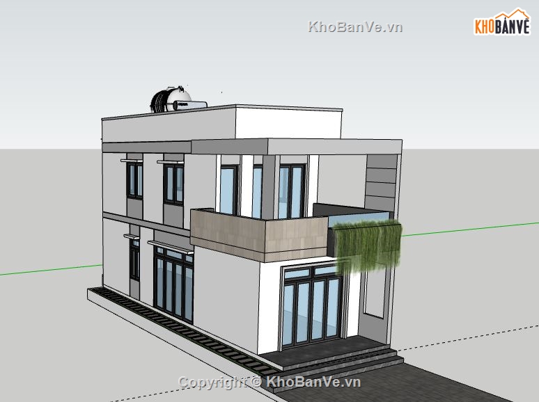 Nhà phố 2 tầng,model su nhà phố 2 tầng,file su nhà phố 2 tầng