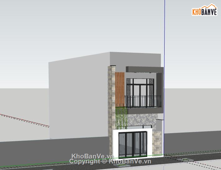 Nhà phố 2 tầng,file su nhà phố 2 tầng,file sketchup nhà phố 2 tầng hiện đại