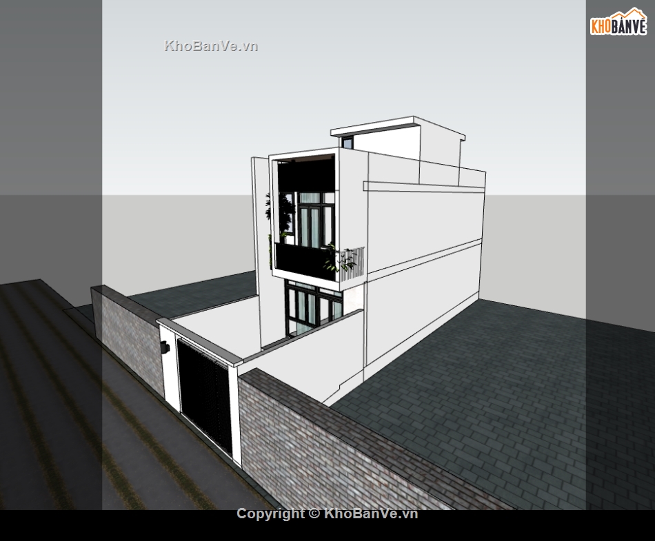 su nhà phố,sketchup nhà phố,su nhà phố 2 tầng,sketchup nhà phố 2 tầng