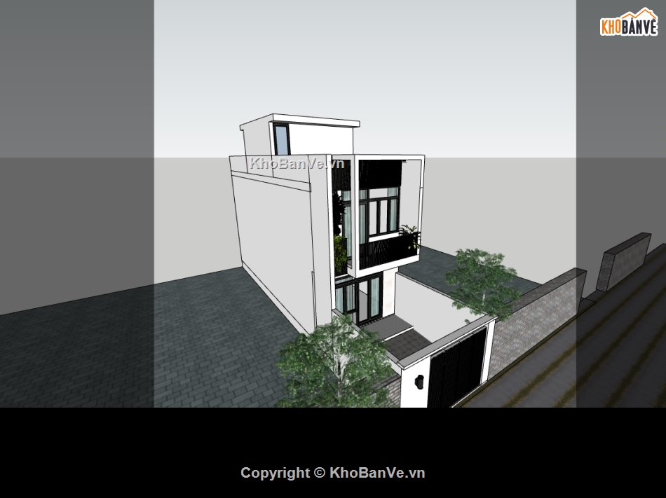 su nhà phố,sketchup nhà phố,su nhà phố 2 tầng,sketchup nhà phố 2 tầng