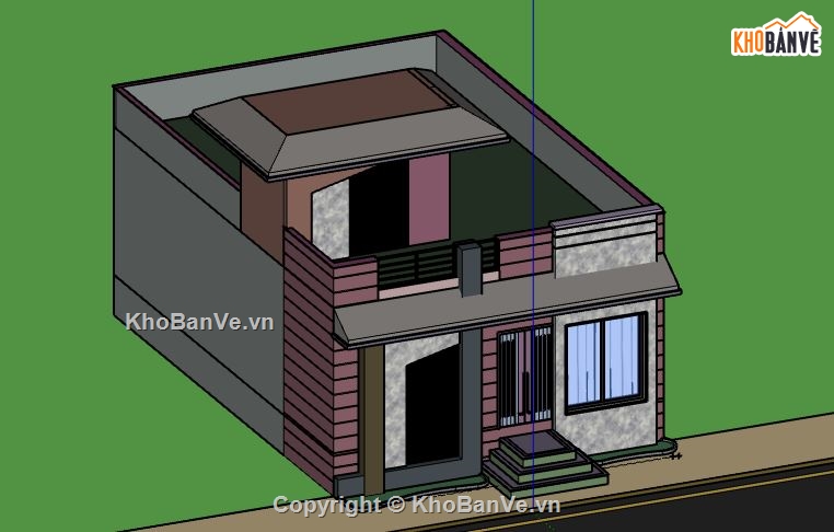 Nhà phố 2 tầng,model su nhà phố 2 tầng,file su nhà phố 2 tầng