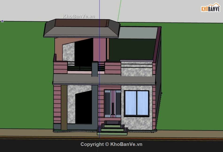 Nhà phố 2 tầng,model su nhà phố 2 tầng,file su nhà phố 2 tầng