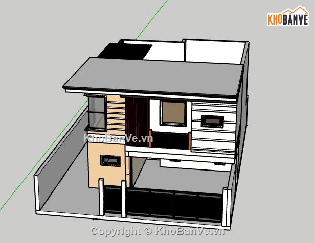 Nhà phố 2 tầng,model su nhà phố 2 tầng,file su nhà phố 2 tầng,nhà phố 2 tầng sketchup,sketchup nhà phố 2 tầng