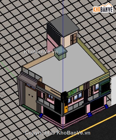 Nhà phố 2 tầng,model su nhà phố 2 tầng,sketchup nhà phố 2 tầng