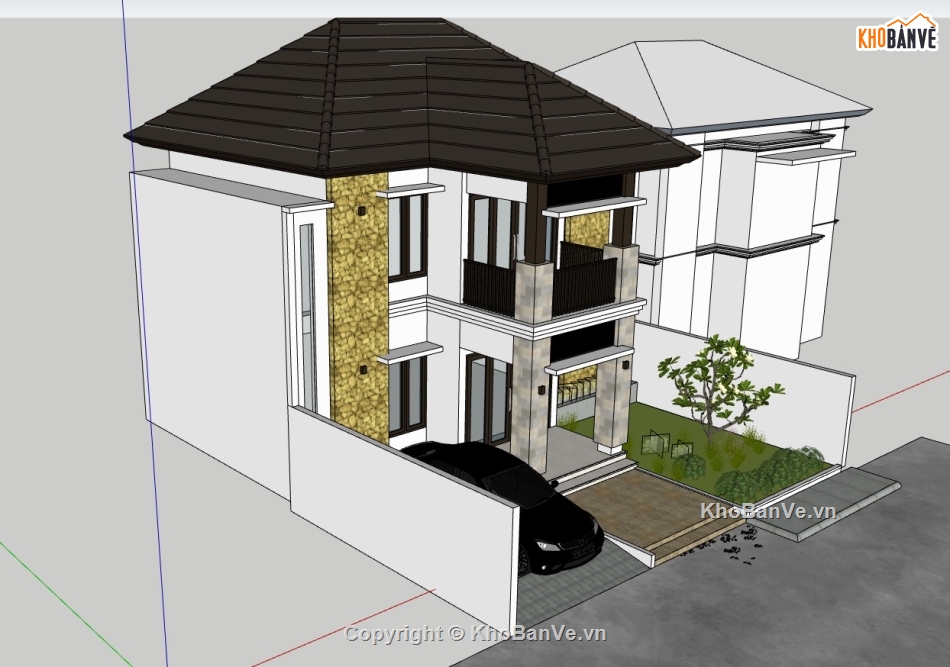 nhà phố 2 tầng,su nhà phố,sketchup nhà phố,su nhà phố 2 tầng,sketchup nhà phố 2 tầng