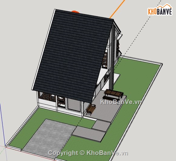 Nhà phố 2 tầng,model su nhà phố 2 tầng,file sketchup nhà phố 2 tầng,nhà phố 2 tầng model su