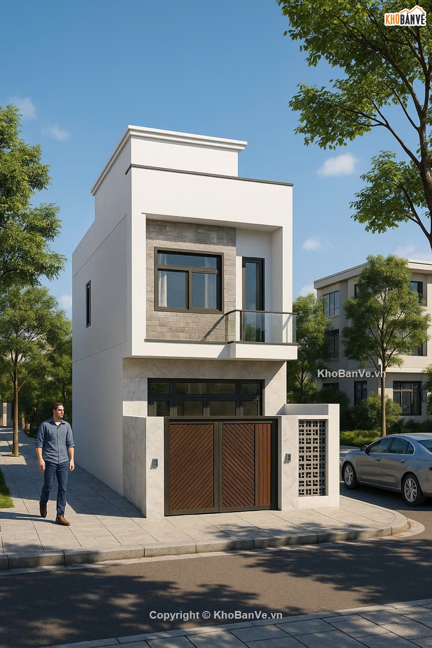 Bản vẽ nhà ống đẹp,Bản vẽ nhà phố đẹp,Bản vẽ nhà góc phố