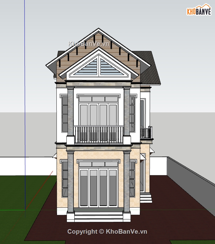 nhà phố 2 tầng,su nhà phố,sketchup nhà phố,sketchup nhà phố 2 tầng,model su nhà phố 2 tầng