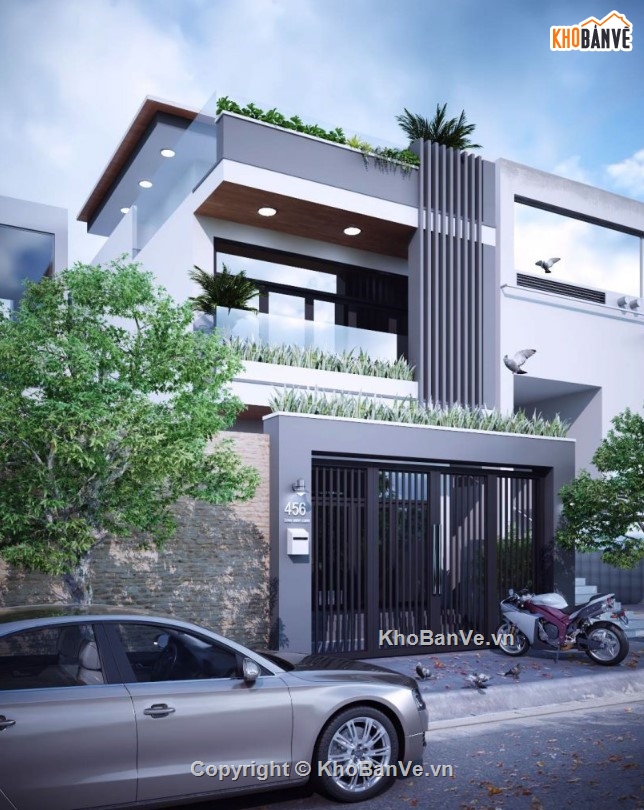 file 3dmax nhà phố,nhà phố 3 tầng,3dmax nhà phố