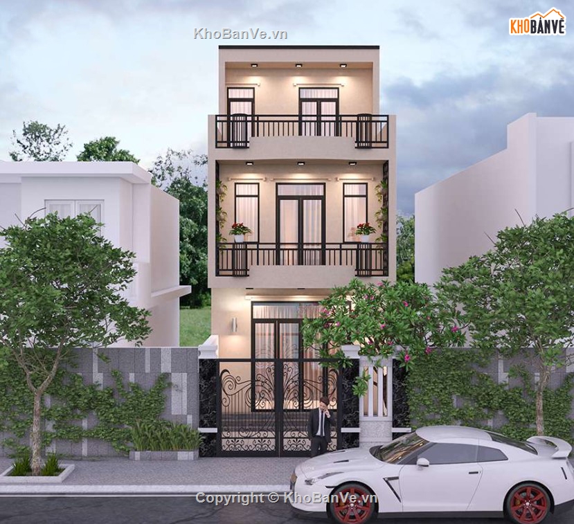 Nhà phố 4 tầng,nhà phố 4 tầng,nhà phố 5x13m