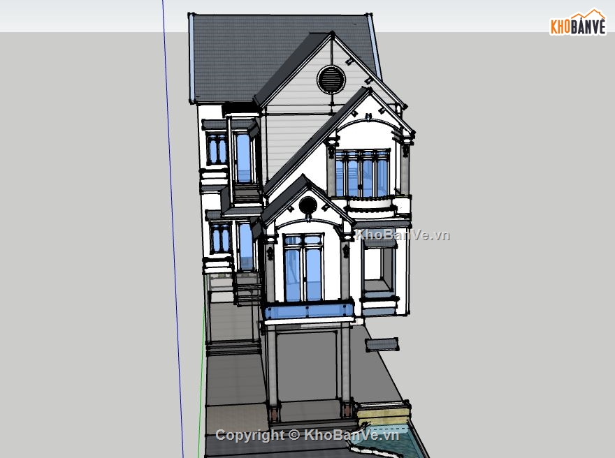 nhà phố 3 tầng,model su nhà phố 3 tầng,nhà phố 3 tầng file su,nhà phố 3 tầng file sketchup,nhà phố 3 tầng model su