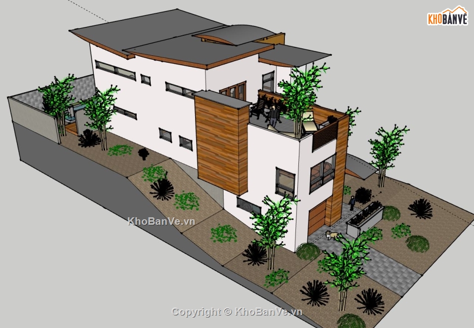 Nhà phố 3 tầng,file su nhà phố 3 tầng,sketchup nhà phố 3 tầng,nhà phố 3 tầng file sketchup