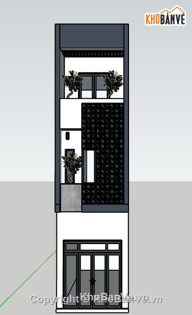 nhà phố 4 tầng,file su nhà phố 4 tầng,model su nhà phố 4 tầng,nhà phố 4 tầng sketchup,nhà phố 4 tầng hiện đại