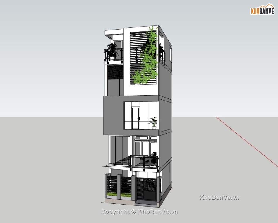 nhà phố 5 tầng,mẫu nhà phố 5 tầng,file su nhà phố 5 tầng