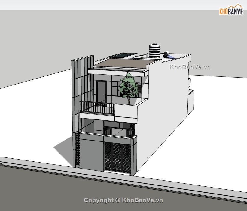 nhà phố hiện đại dựng file su,model su nhà 2 tầng,file sketchup nhà 2 tầng,nhà 2 tầng hiện đại file 3d su
