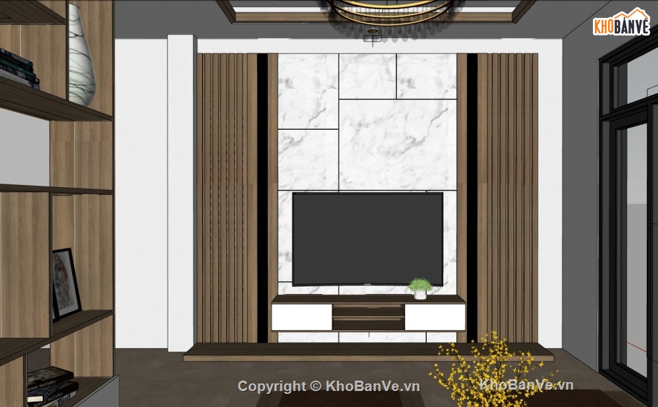 nội thất phòng khách,Thiết kế nội thất phòng khách,nội thất phòng bếp,file sketchup nội thất khách bếp