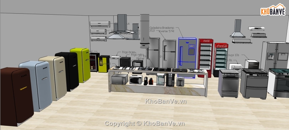 su phòng bếp,model su phòng bếp,model sketchup phòng bếp