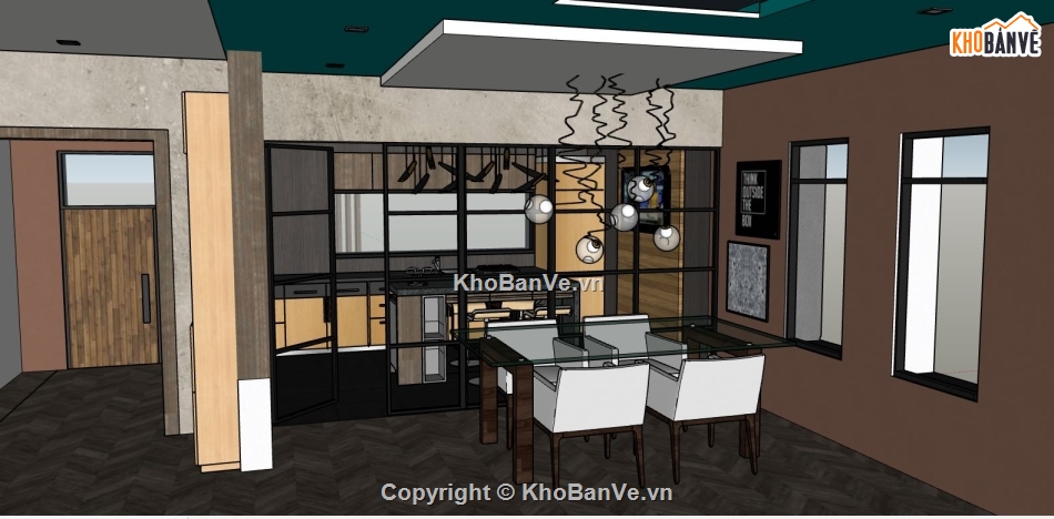 model su phòng bếp,su phòng bếp,model sketchup phòng bếp