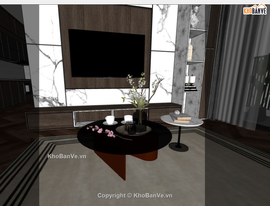 model khách bếp,3d phòng khách bếp,nội thất phòng khách bếp,sketchup nội thất phòng khách bếp