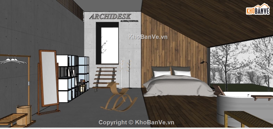 file sketchup phòng ngủ,file su phòng ngủ,model sketchup phòng ngủ