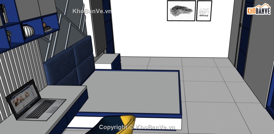 3d sketchup phòng ngủ,file sketchup phòng ngủ,model su phòng ngủ