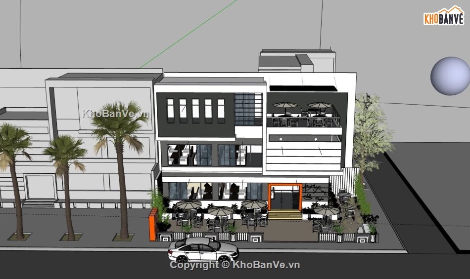 Quán cafe 3 tầng,model su quán cafe 3 tầng,file su quán cafe,quán cafe model su,bản vẽ quán cafe 3 tầng