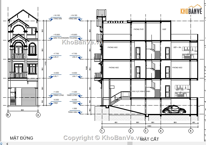 bản vẽ nhà phố 5 tầng,thiết kế nhà phố 5tầng,revit nhà phố 5 tầng,nhà phố 5 tầng 5x16m,bản vẽ revit nhà phố 4 tầng 1 hầm