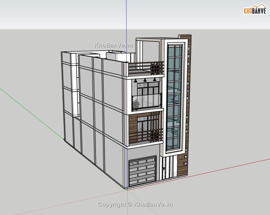 nhà phố 3 tầng,nhà 3 tầng,su nhà phố,sketchup nhà phố,su nhà phố 3 tầng