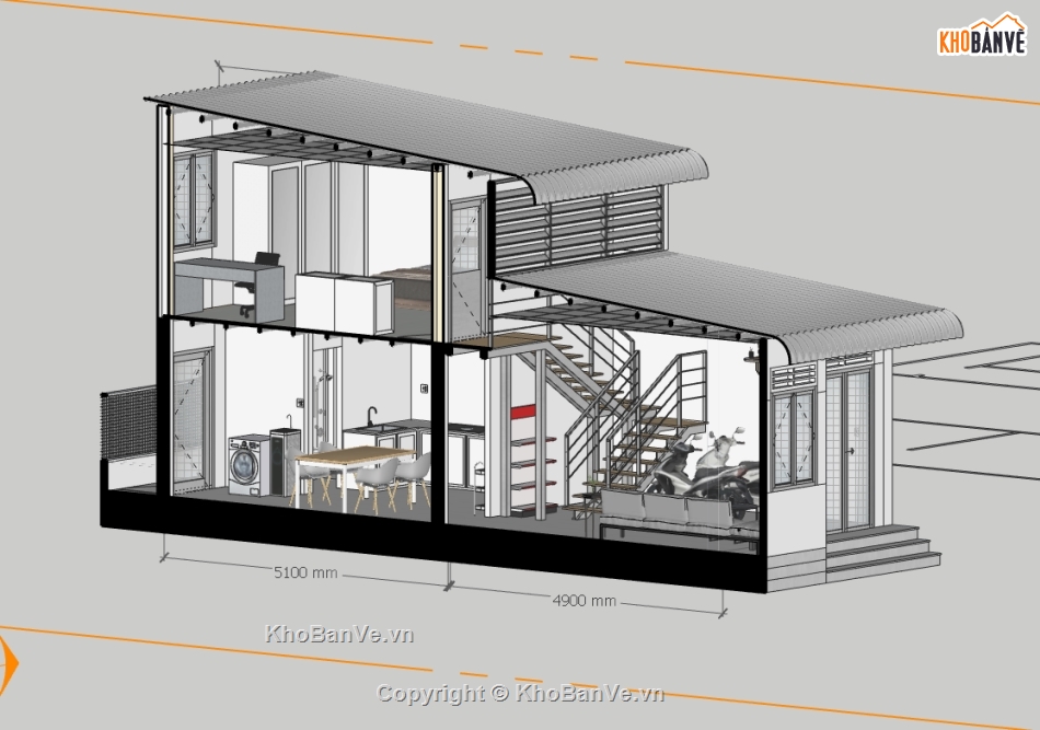 su nhà phố,sketchup nhà phố,nhà phố 2 tầng