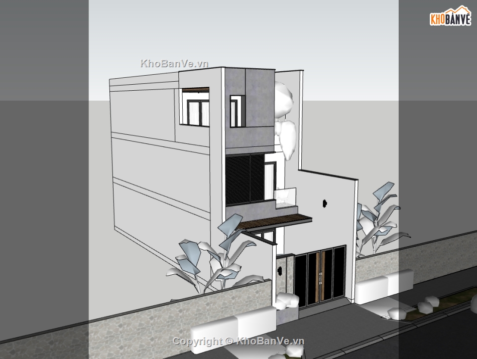 nhà phố 3 tầng,su nhà phố,sketchup nhà phố,su nhà phố 3 tầng