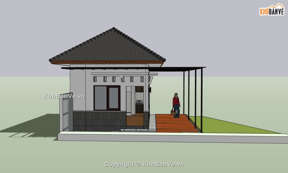 nhà cấp 4,su nhà cấp 4,sketchup nhà cấp 4