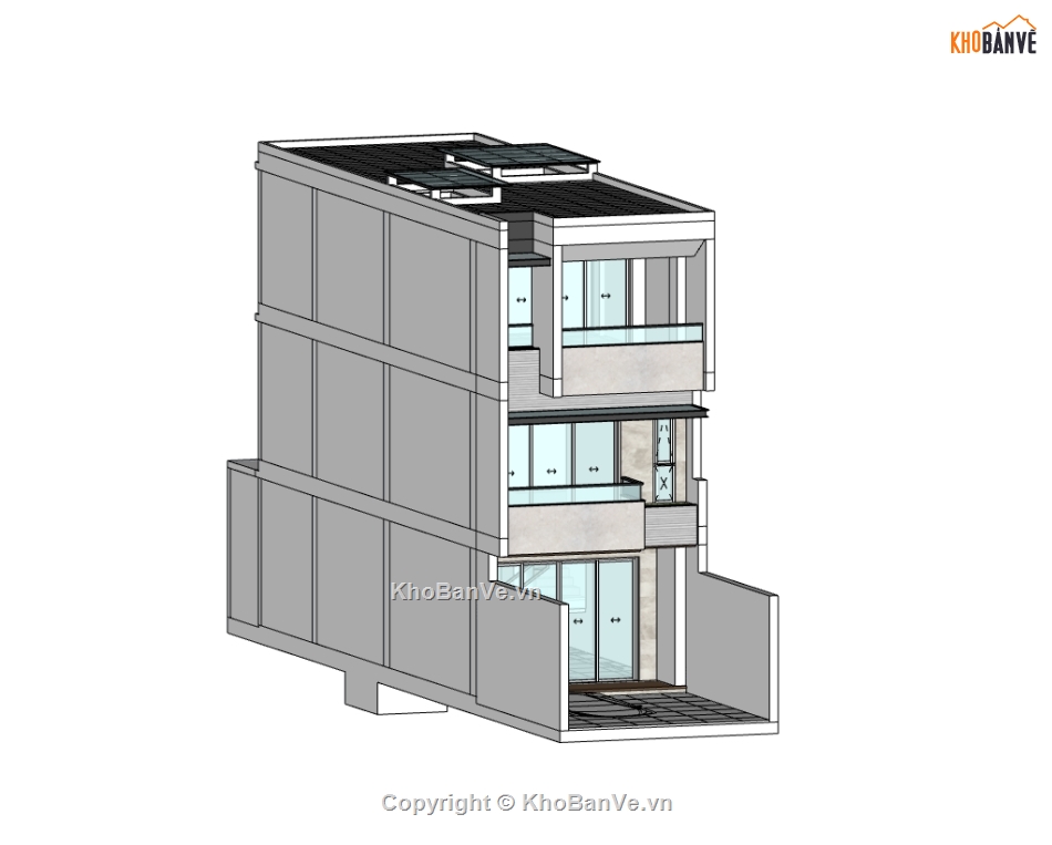 nhà phố 3 tầng,nhà phố,su nhà phố,sketchup nhà phố