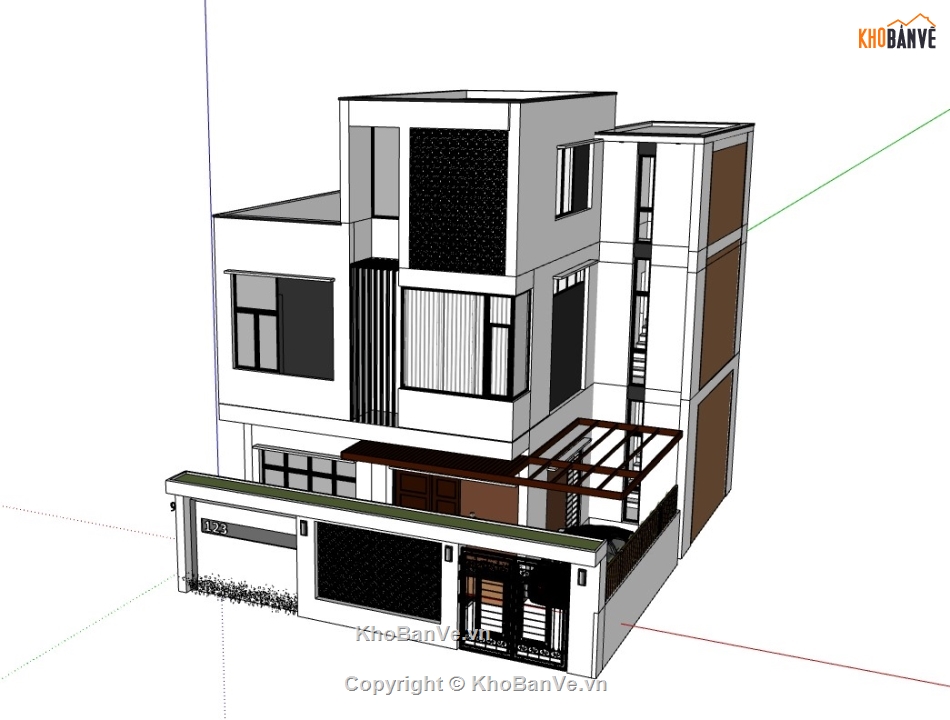 biệt thự 3 tầng,su biệt thự 3 tầng,sketchup biệt thự 3 tầng,su biệt thự,sketchup biệt thự