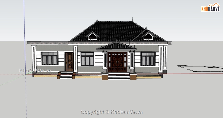 biệt thự 1 tầng,biệt thự sketchup,sketchup biệt thự,sketchup biệt thự 1 tầng