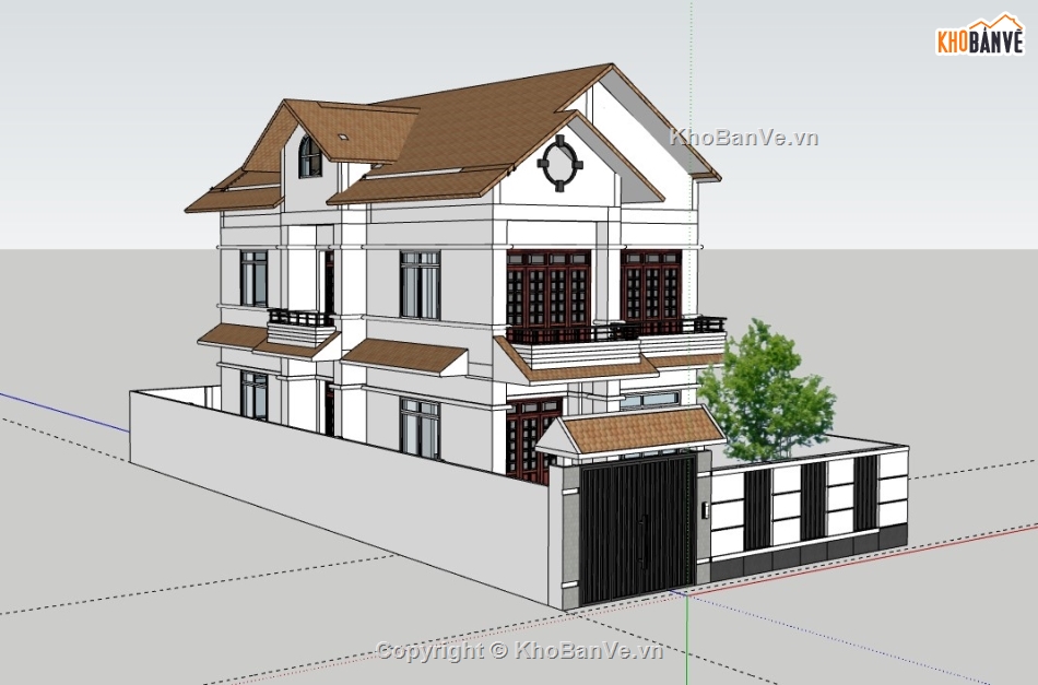 nhà phố 2 tầng,su nhà phố,sketchup nhà phố,su nhà phố 2 tầng