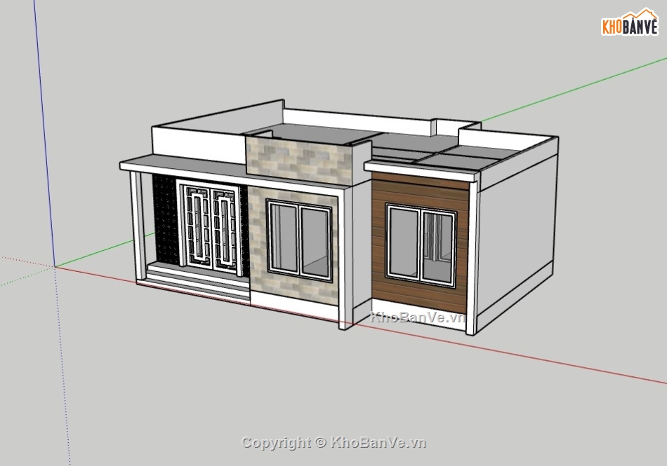 nhà cấp 4,nhà cấp 4 sketchup,sketchup nhà cấp 4,su nhà cấp 4