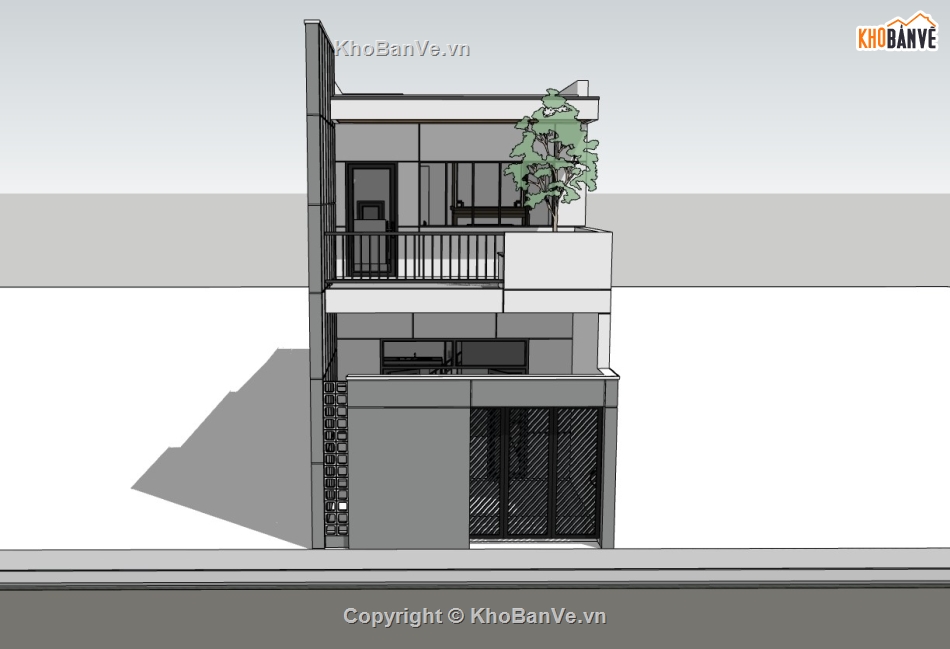 su nhà phố,sketchup nhà phố,su nhà phố 2 tầng,sketchup nhà phố 2 tầng