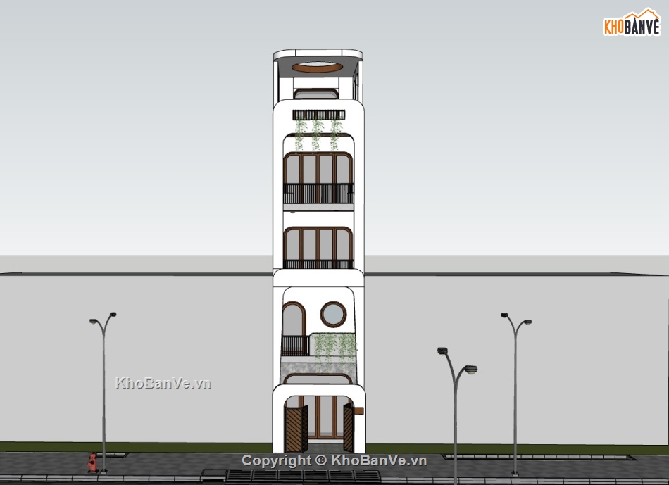 su nhà phố,sketchup nhà phố,su nhà phố 5 tầng