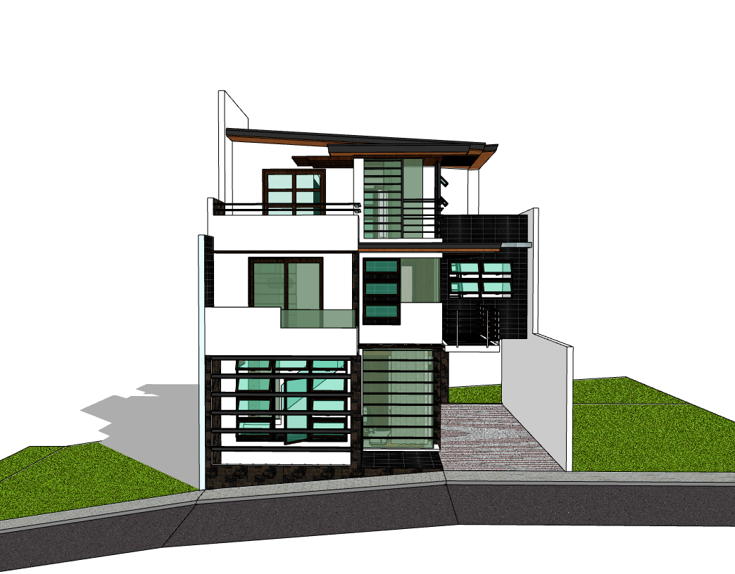 biệt thự 3 tầng,su biệt thự,sketchup biệt thự