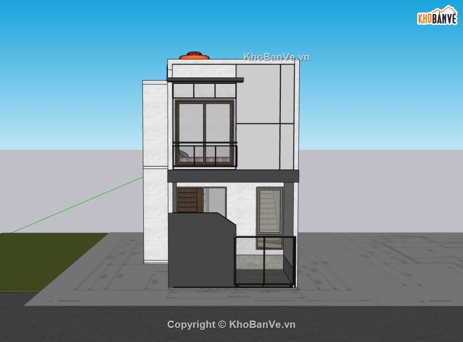 su nhà phố,sketchup nhà phố,su nhà phố 2 tầng,sketchup nhà phố 2 tầng