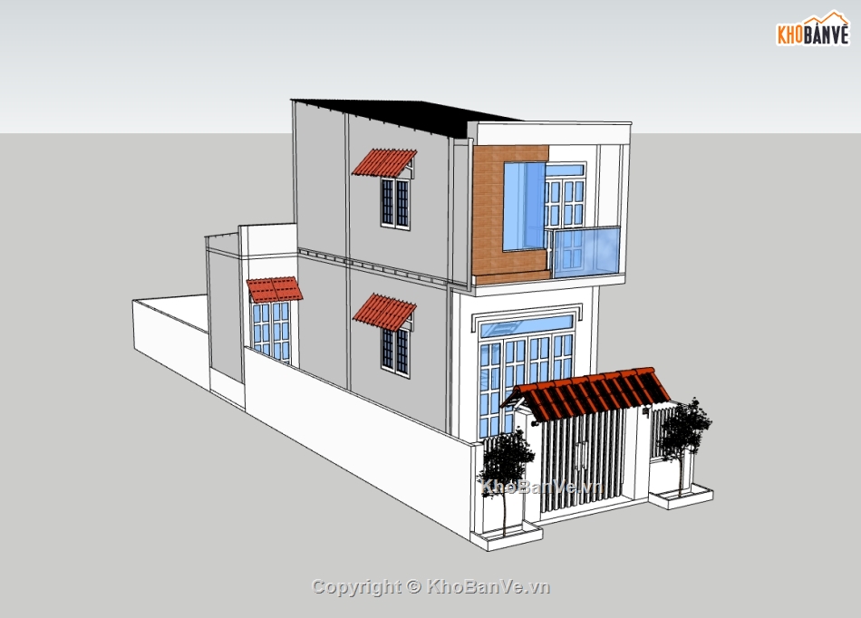 su nhà phố,sketchup nhà phố,su nhà phố 2 tầng