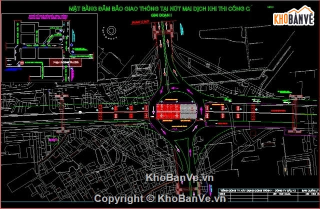 thiết kế giao thông,bản vẽ nút giao thông,nút giao thông Mai Dịch,bản vẽ nút giao thông đầy đủ