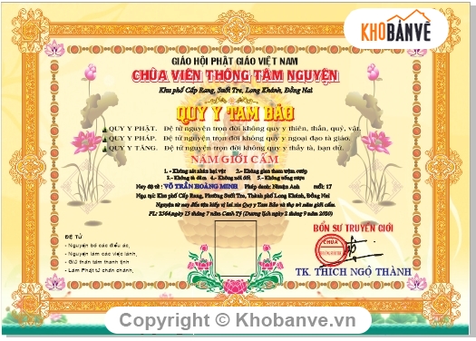 file thiết kế chùa Corel,Thiết kế bằng khen đình chùa,Bằng khen chùa quy y,Corel Draw thiết kế bằng khen,quy y tam bảo