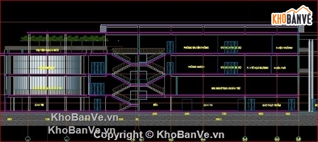 bản vẽ kiến trúc,kiến trúc nhà hiệu bộ,trường tiểu học Suối Hoa,mẫu nhà hiệu bộ