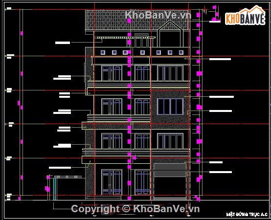 thiết kế nhà vườn,nhà vườn 5 tầng,thiết kế nhà góc,bản vẽ nhà góc,bản vẽ